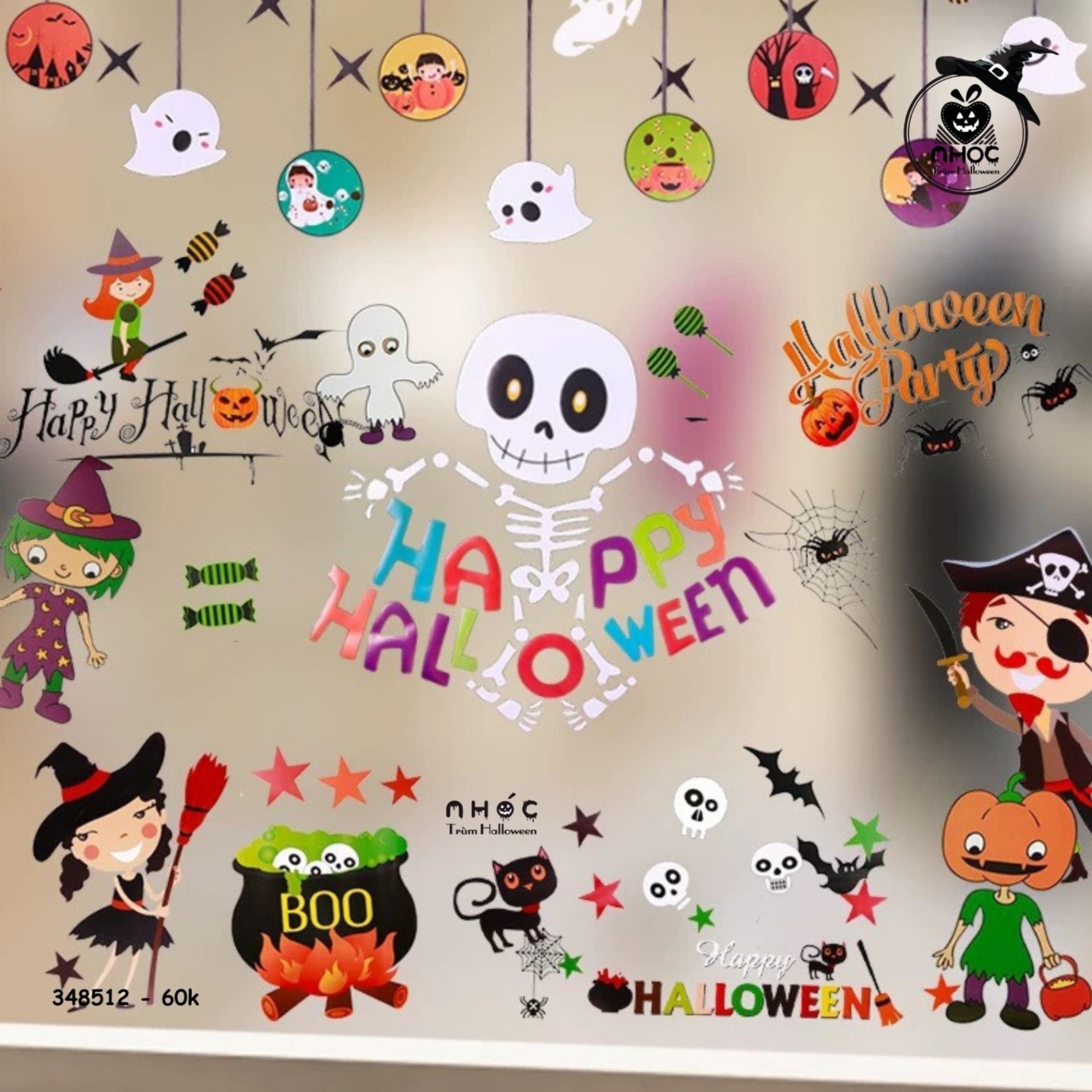Miếng dán kiếng decal halloween - 6001