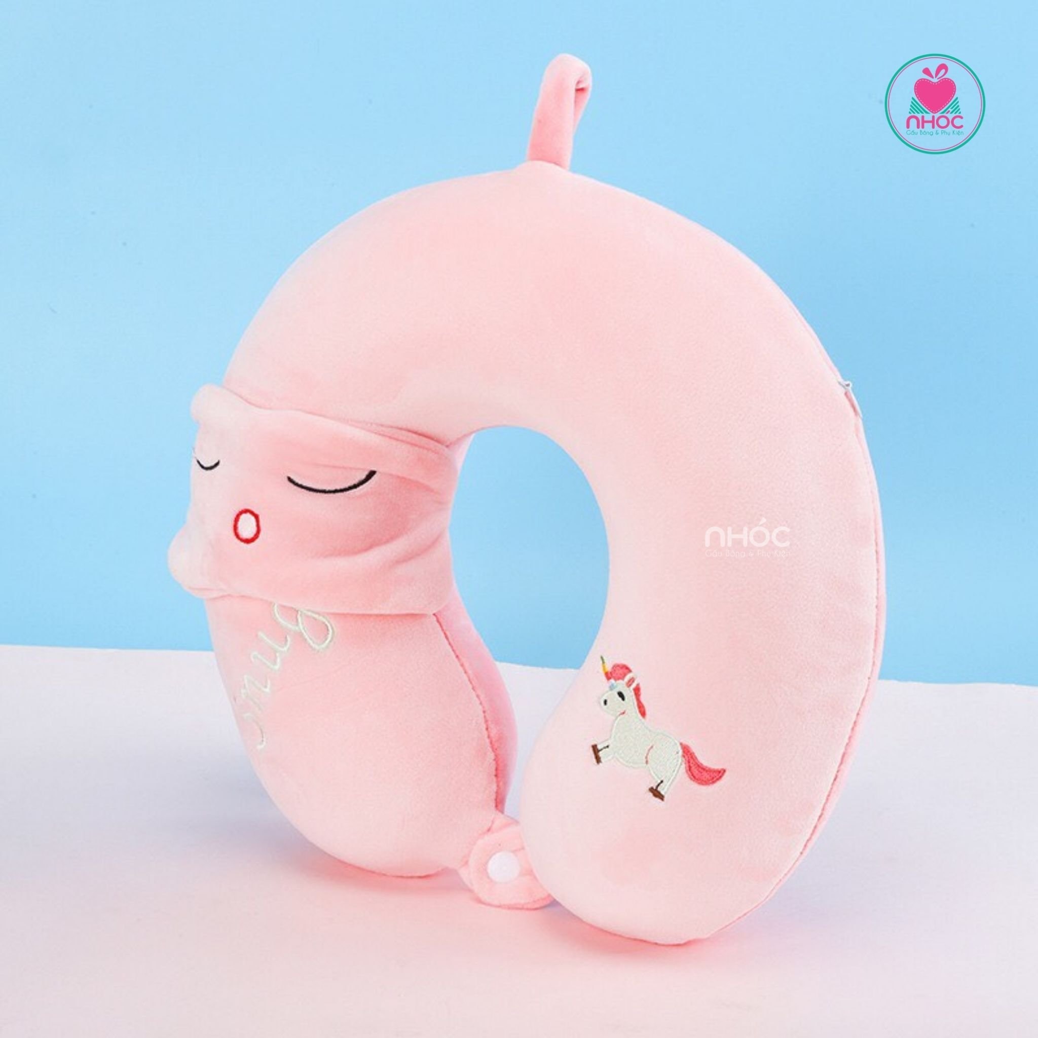 Gối kê cổ cao su non thêu Snug combo - Kỳ lân - 18001