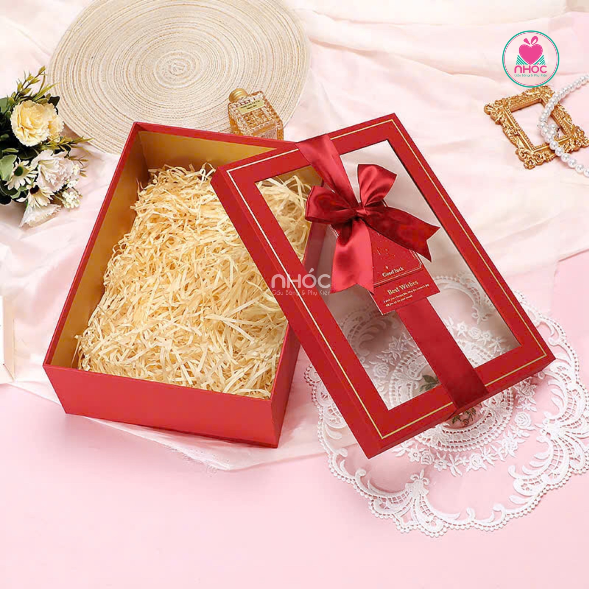 Hộp quà chữ nhật Hàn quốc bộ nắp kiếng - CN21