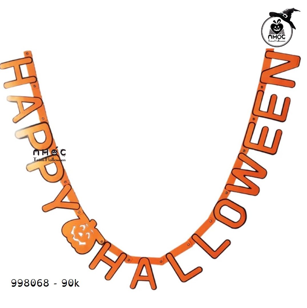 Dây trang trí chữ giấy Happy Halloween cam - 9001