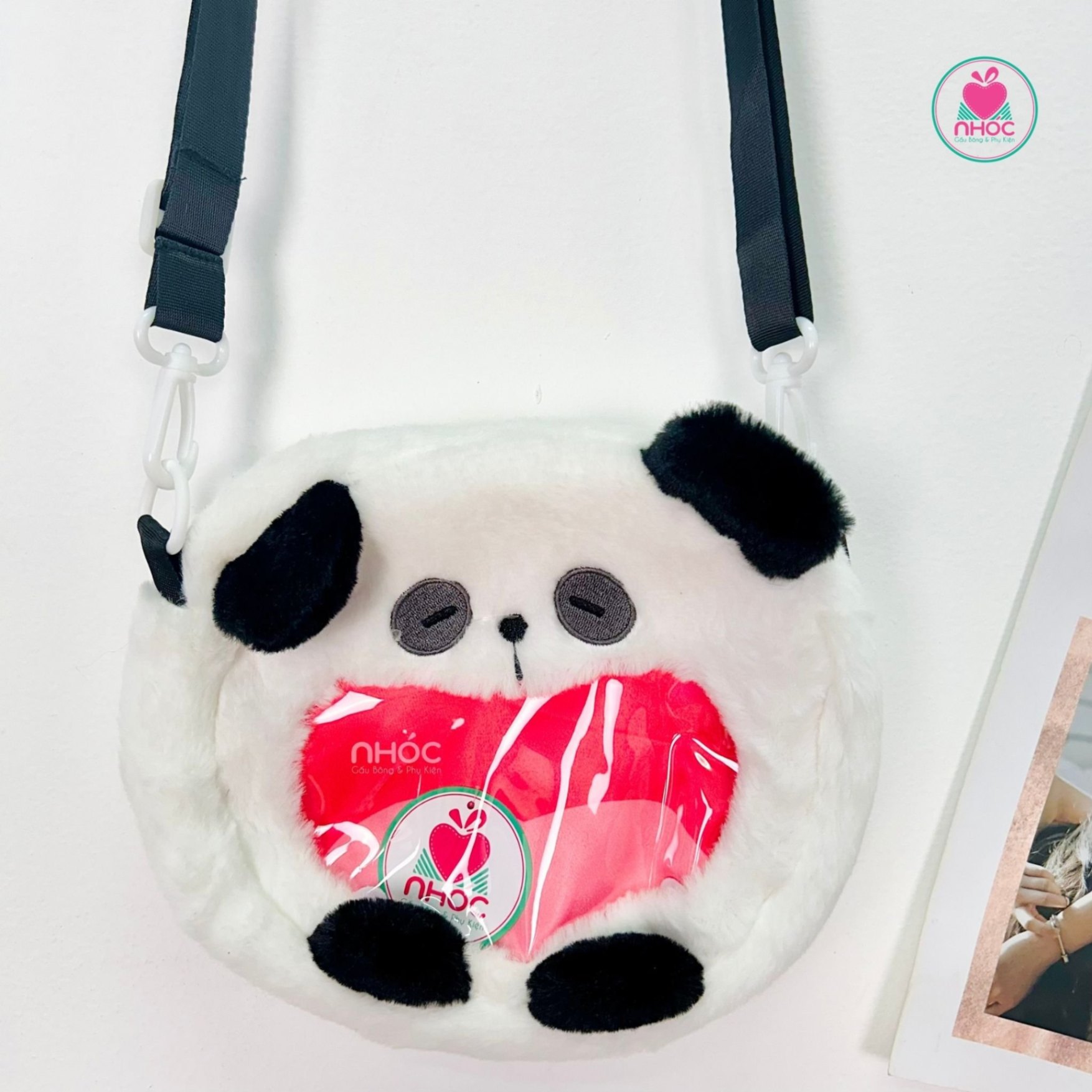 Túi đeo chéo kiểu thú mặt kiếng - Panda - 20140