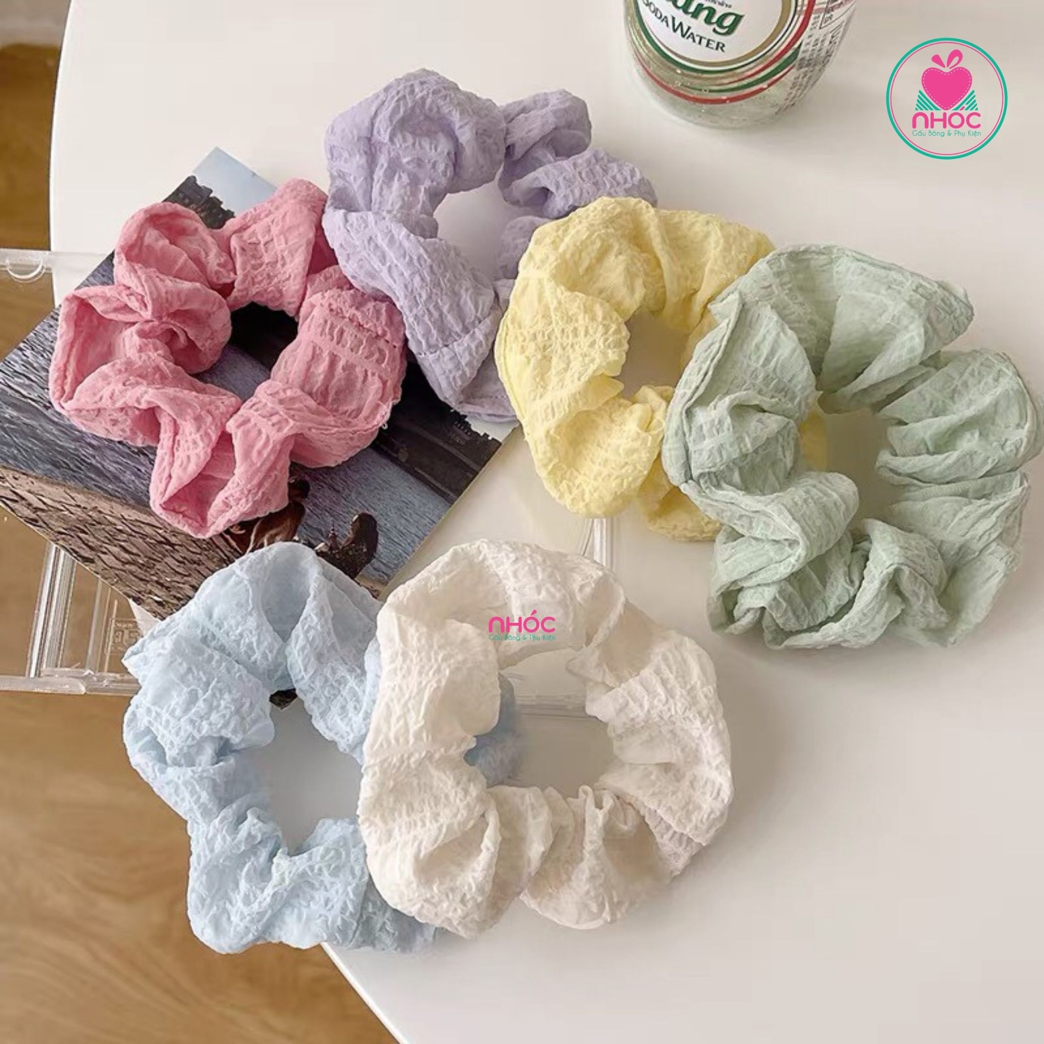 Bộ cột tóc teen vải len nhúng - 4001