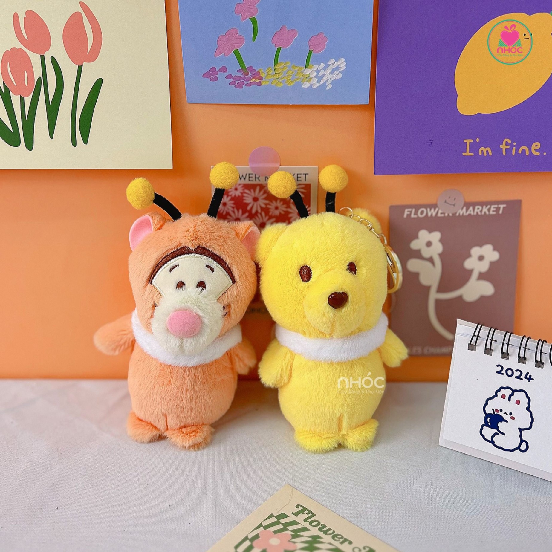 Móc khoá bông thú lông xù - Tiger - 7501