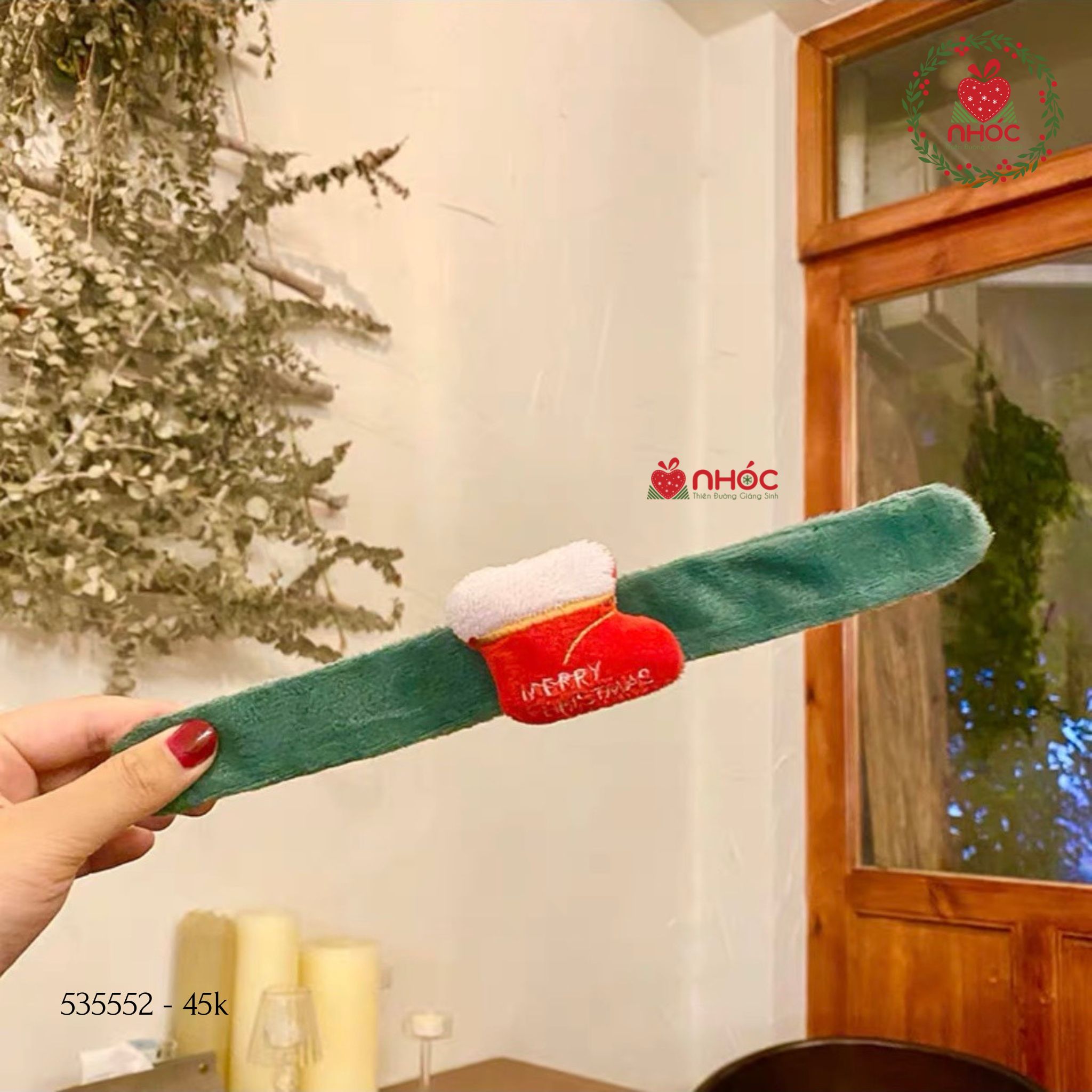 Đồng hồ Noel đính - Chiếc tất - 4501