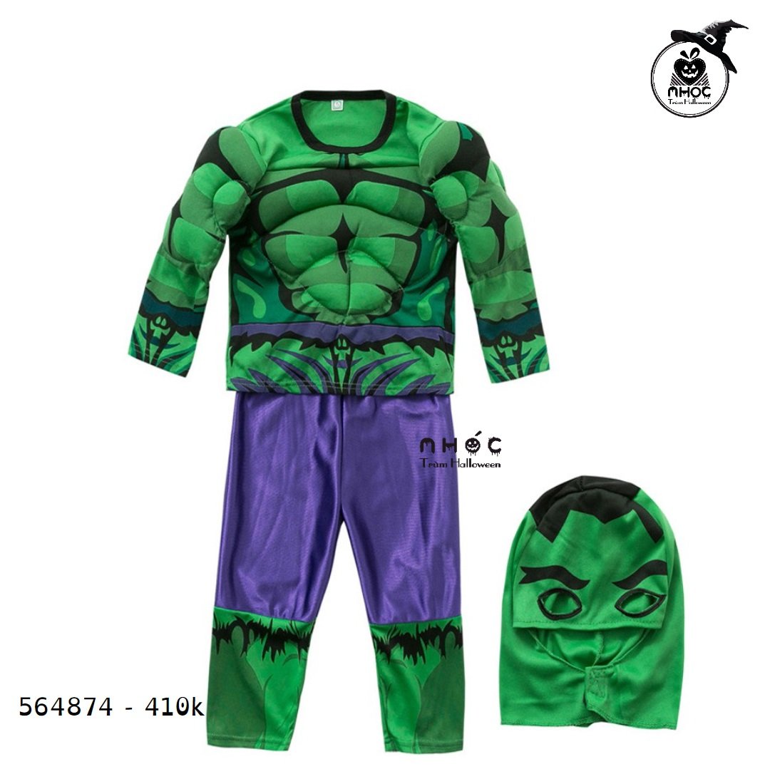 Bộ đồ TE Hulk tay phồng vải thun - Size 5 - 85410