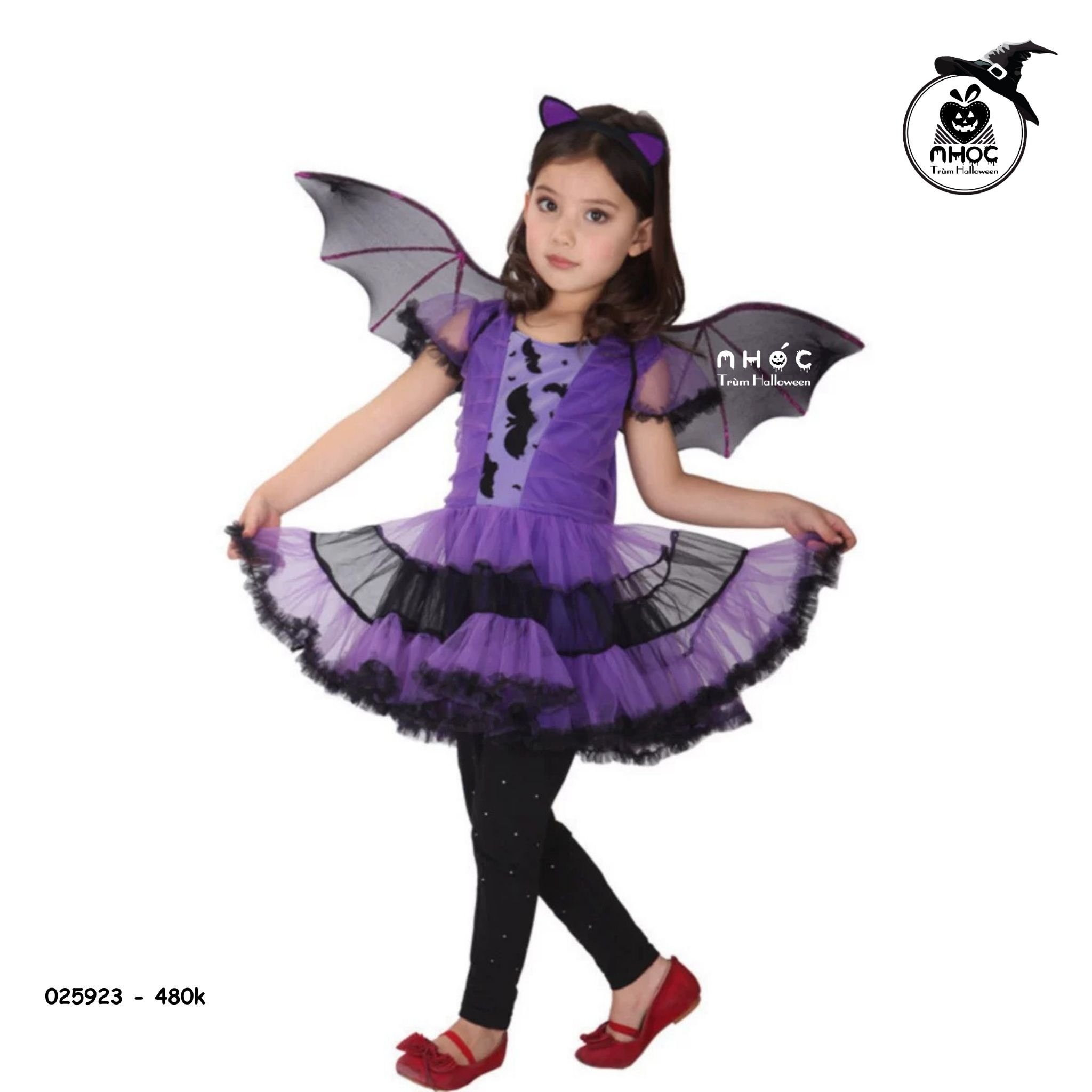 Đầm halloween Purple Bat Girl combo cánh dơi - Size M - 60480