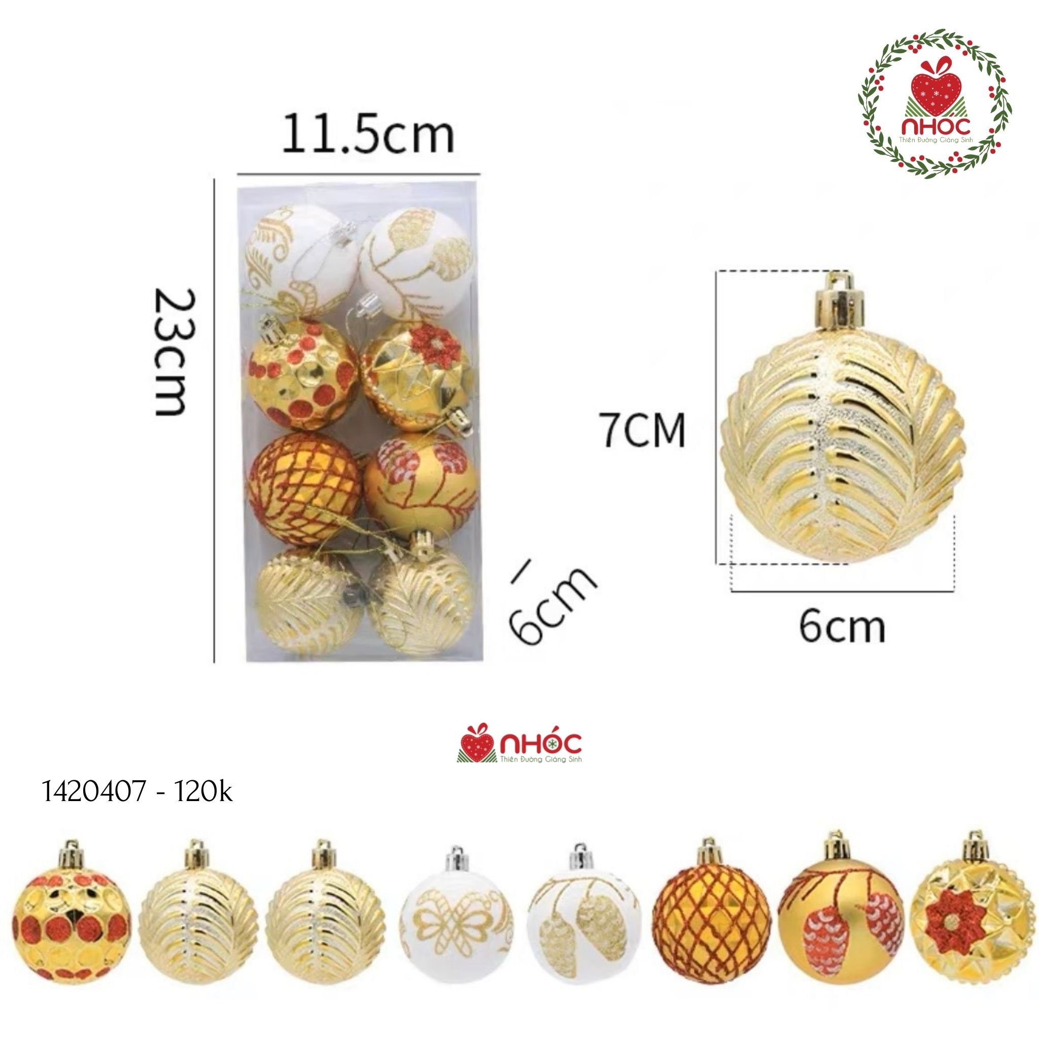 Trái châu kiểu mix bộ 8 - Trắng vàng - 60120