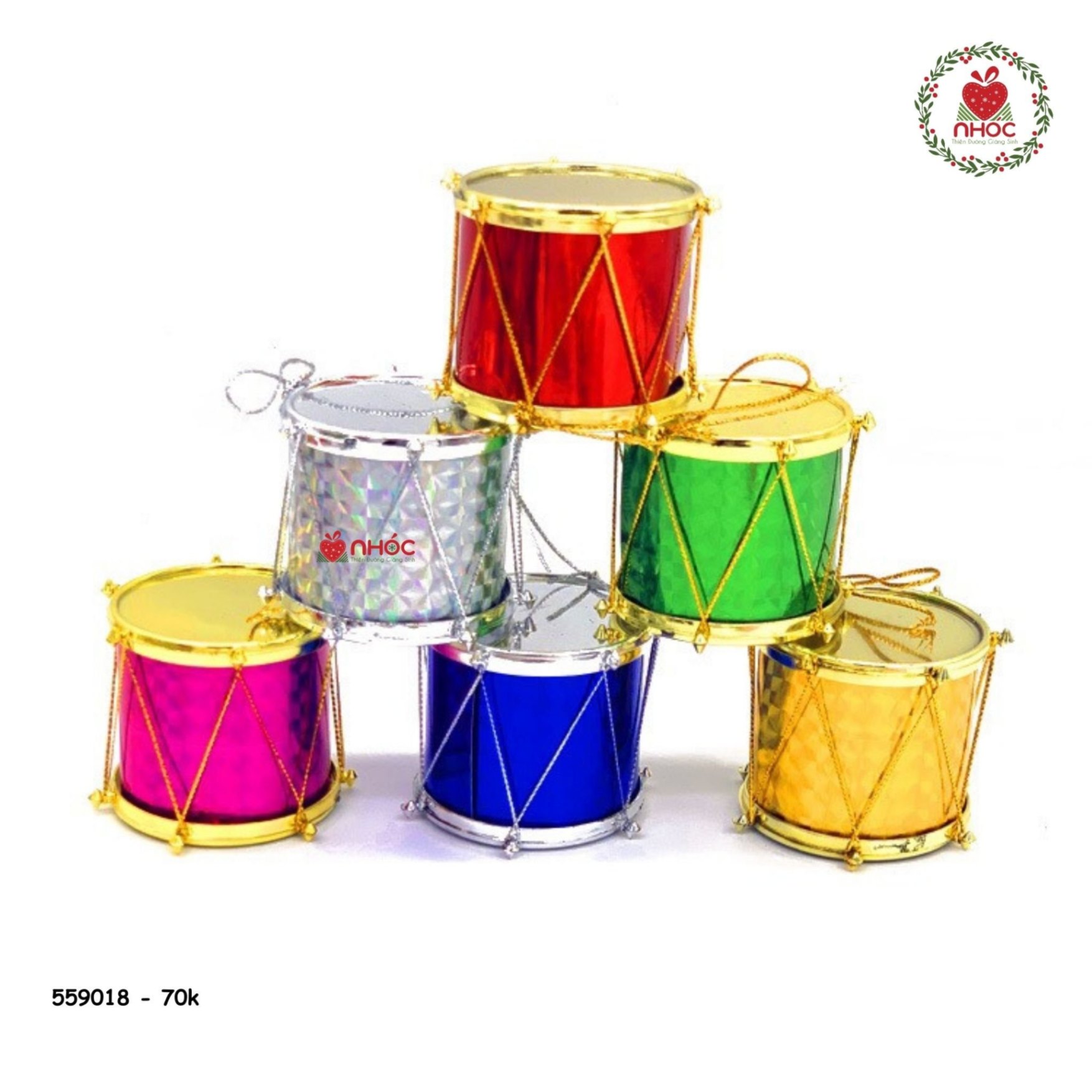 Phụ kiện trang trí Noel trống - Bộ 6 - 7001