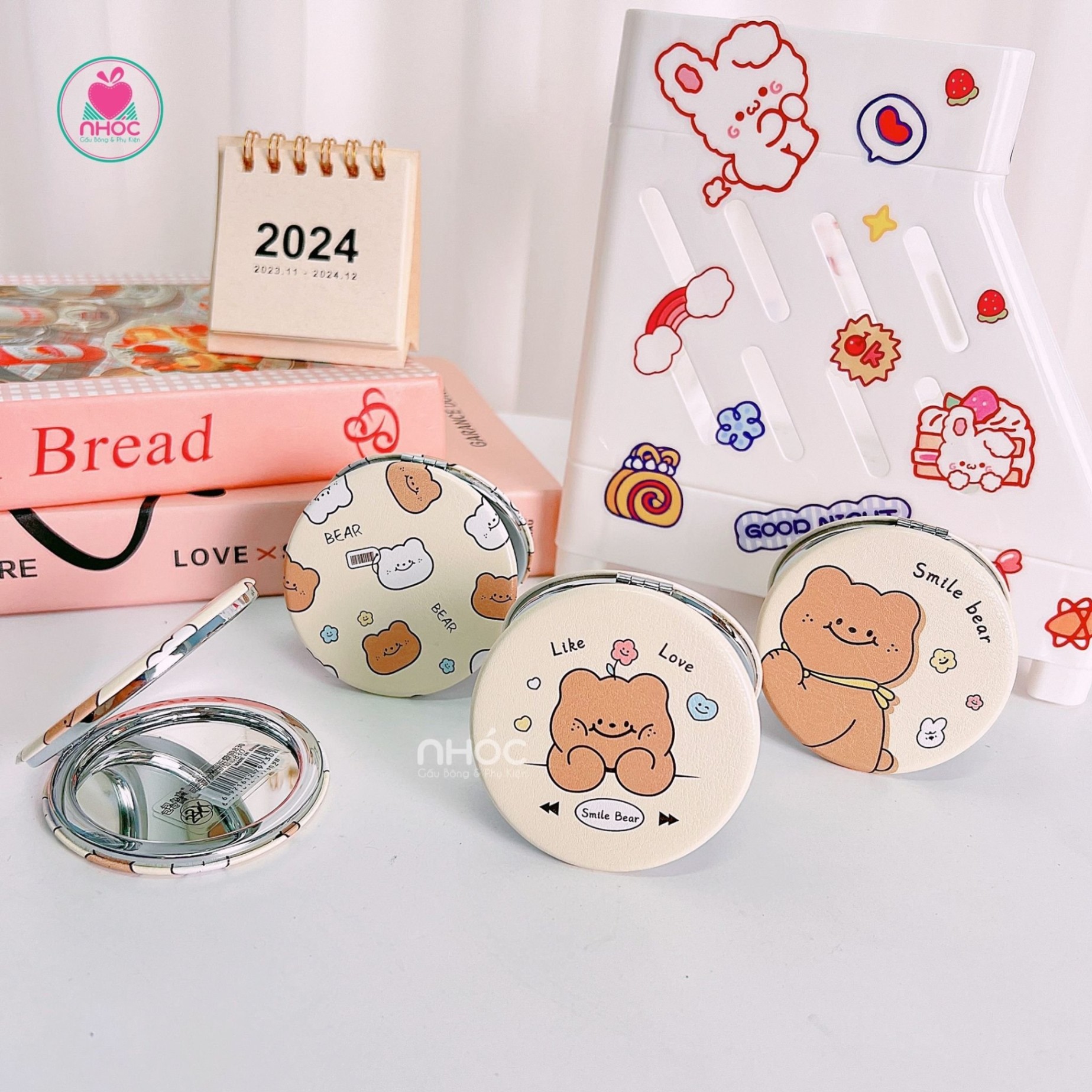 Gương tròn gấu Smile Brear - 4001