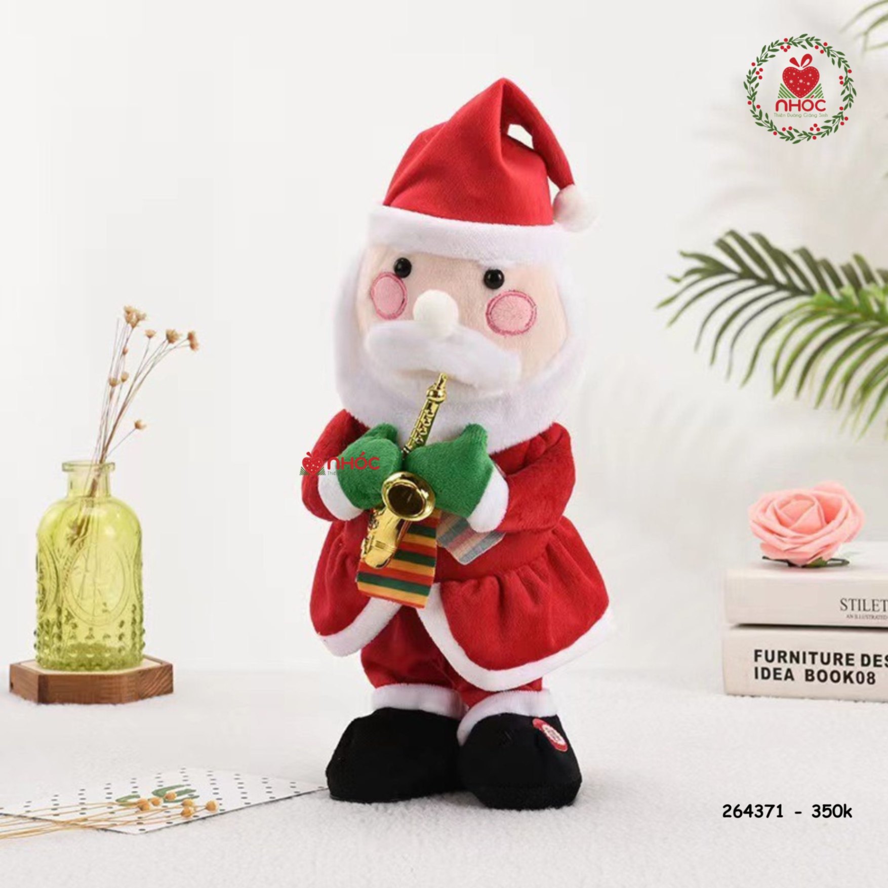 Ông già Noel đứng nhạc nhảy ghi âm cầm kèn - 35001