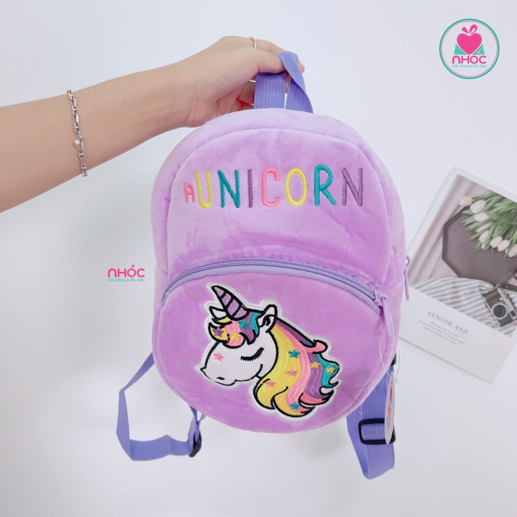 Balo bông kiểu thú - Unicorn nhiều màu - 15001