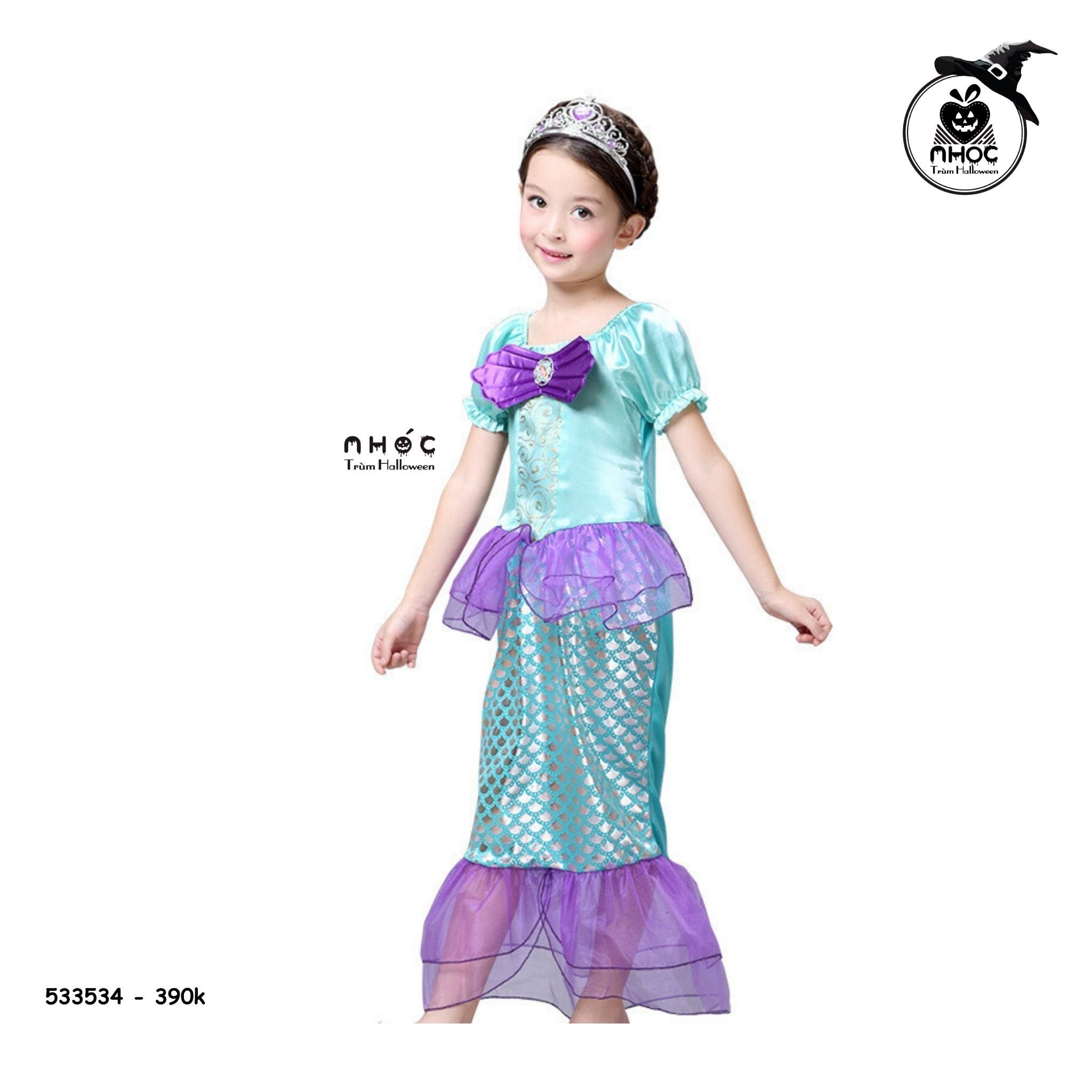 Đầm nàng tiên cá vải nhũ ngực lưới hoa văn - 39001 - M