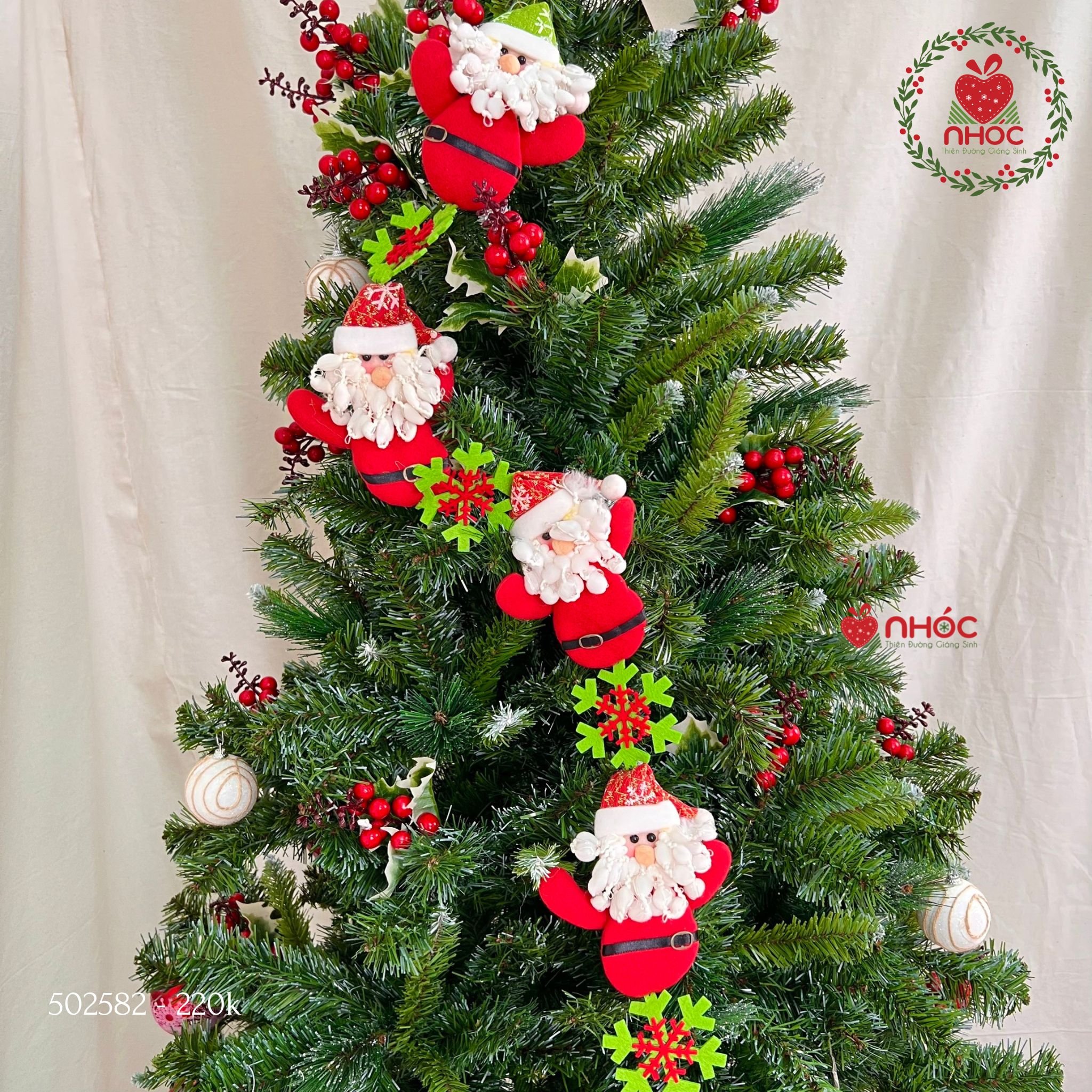 Dây trang trí noel bộ ông già bông tuyết - 100220