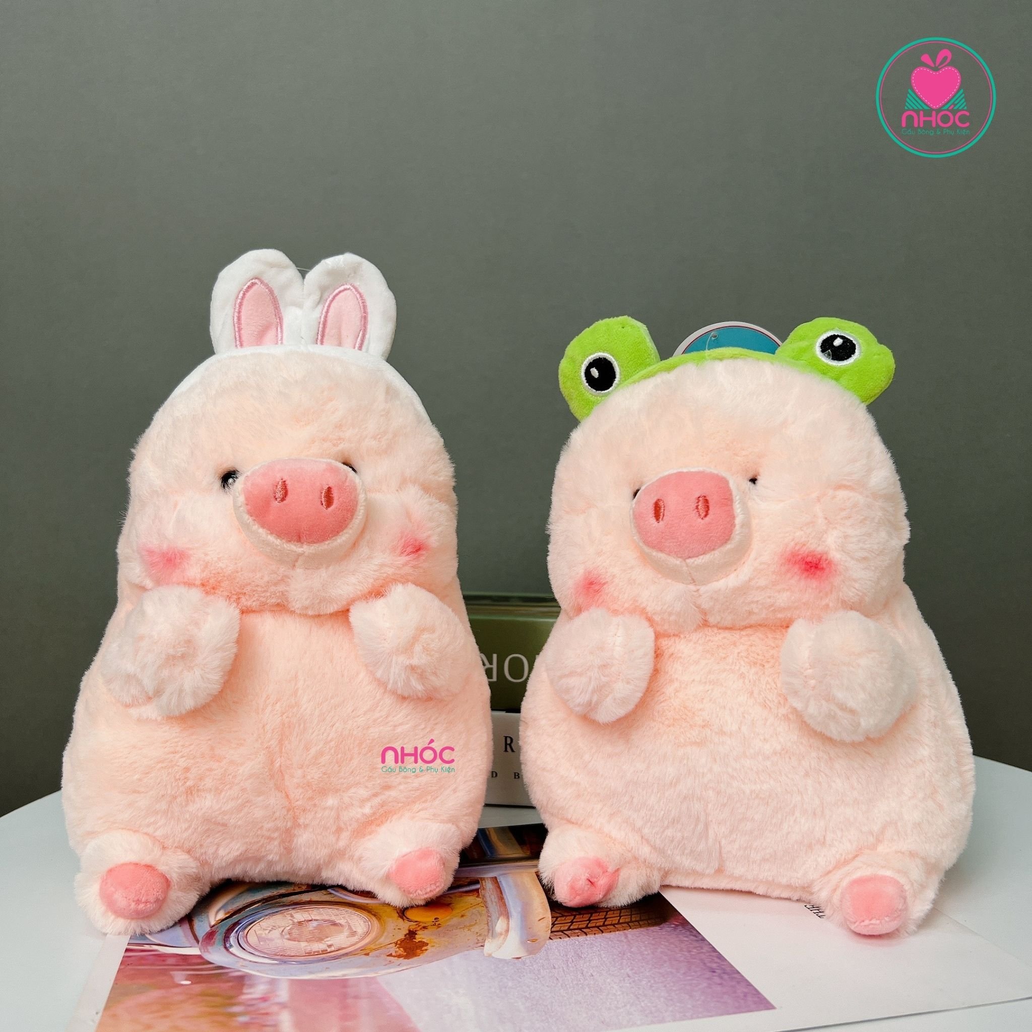 Thú bông nhỏ Heo đội nón thú
