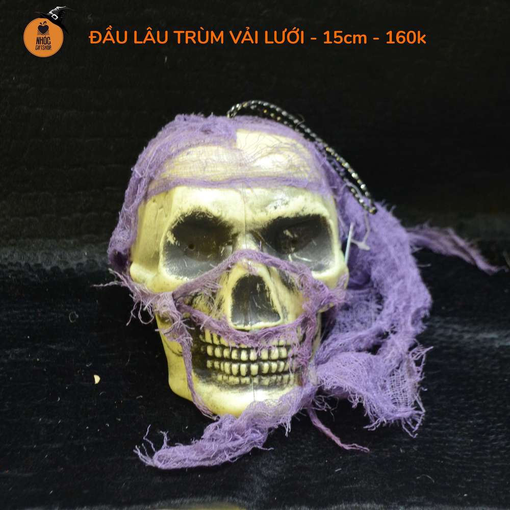 Đầu lâu trùm vải lưới có đèn - Tím - 19001