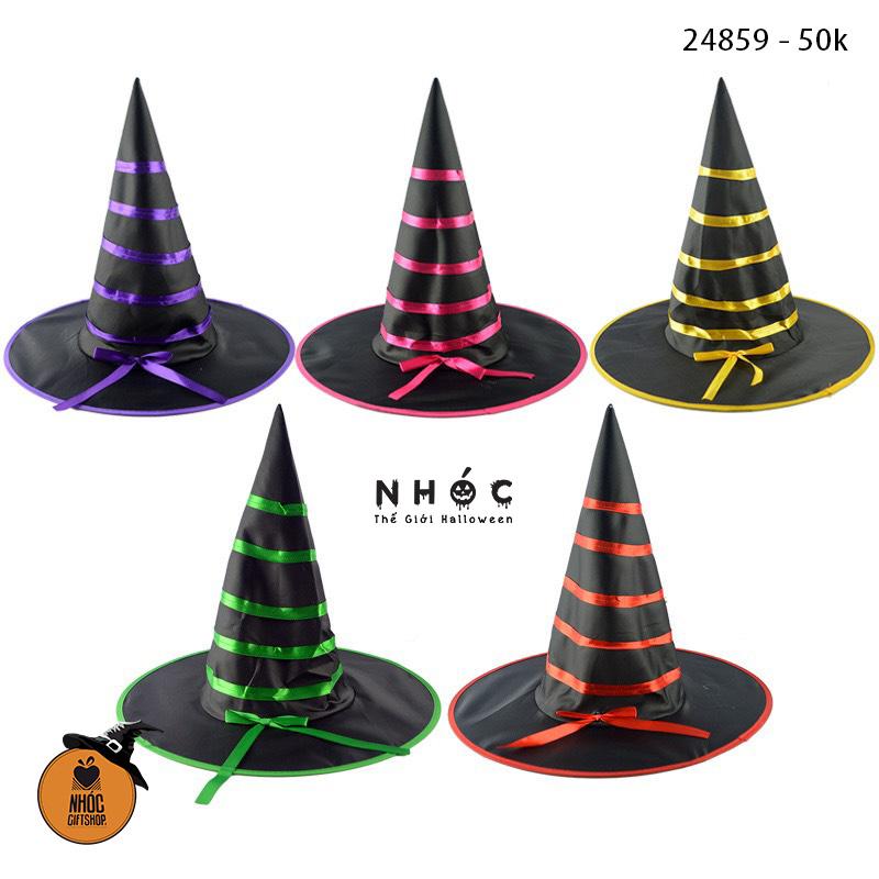 Mũ phù thủy vải phi bóng đan dây - Vàng - 5001