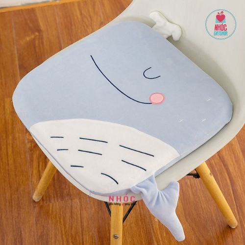 Gối tựa lưng cao su non vuông kiểu thú - Cá voi - 25001