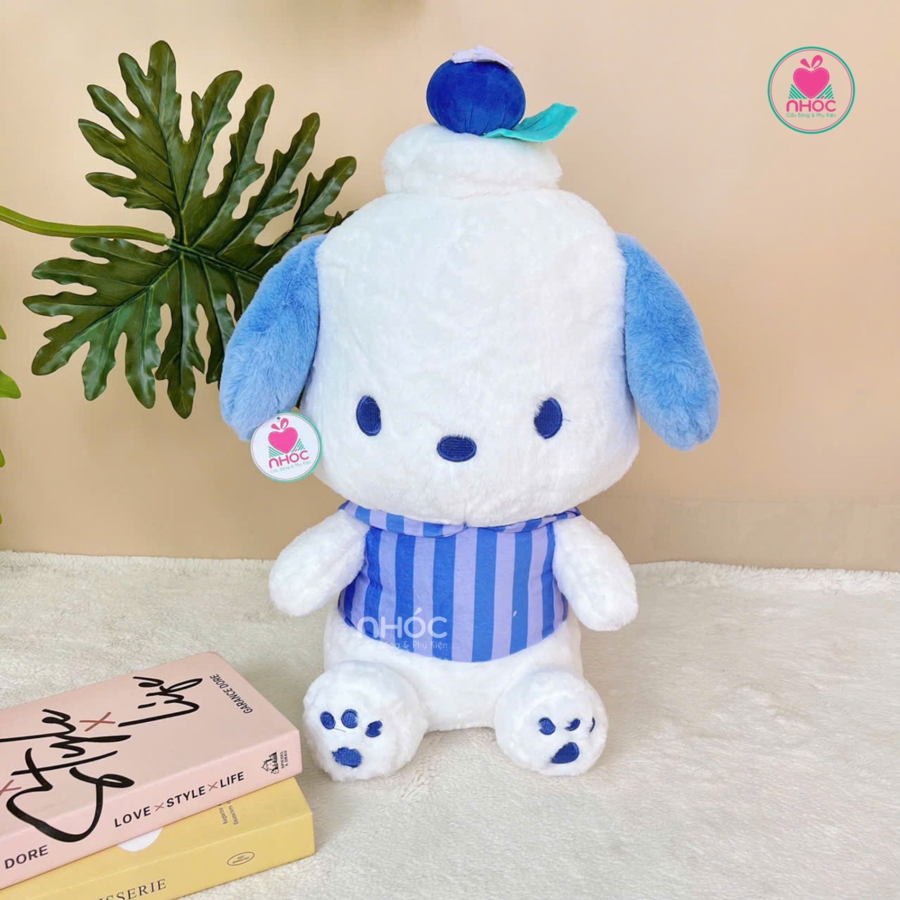 Thú bông đội nón trái cây lông xù - Chó Pacha - 35280