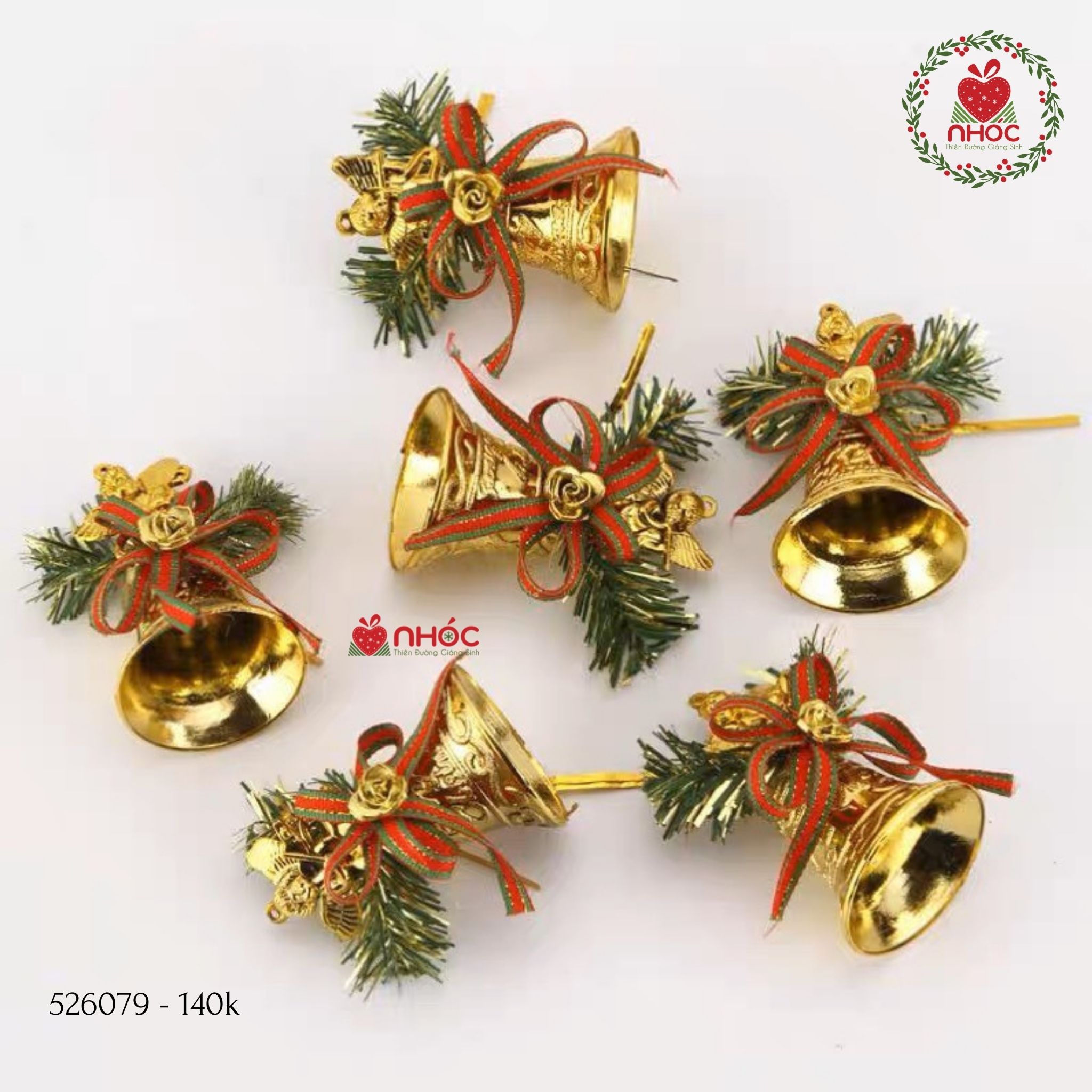 Phụ kiện trang trí noel chuông thiên thần bộ 6 - 70140