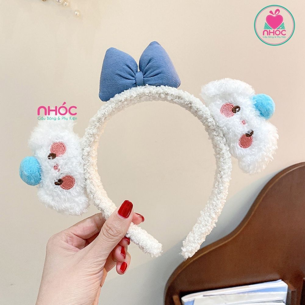 Băng đô kiểu thú Medoly đính nơ - Trắng - 7001