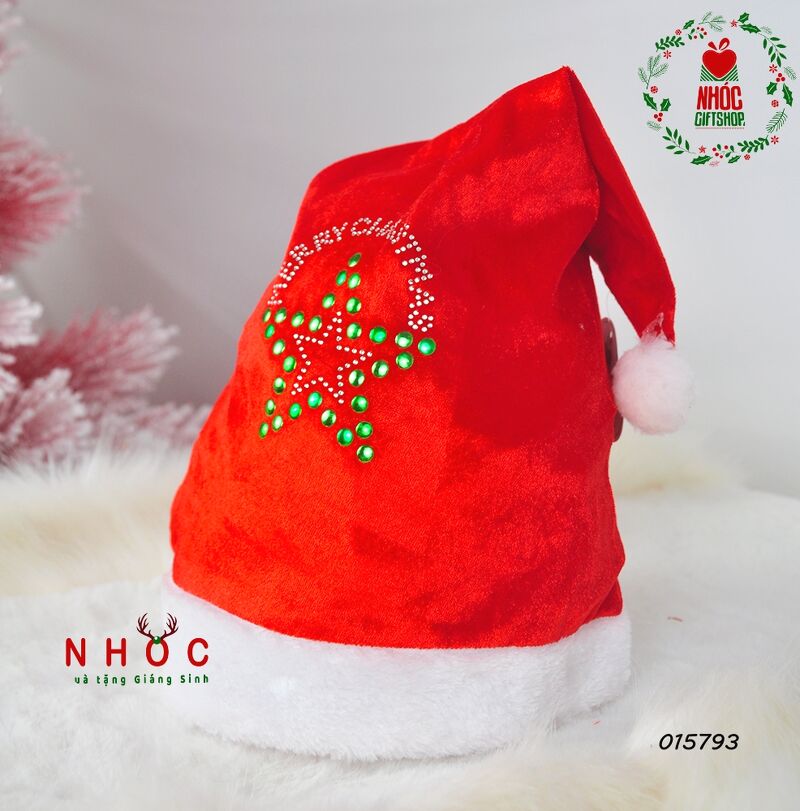 Mũ noel nhung in xoàn - 3530