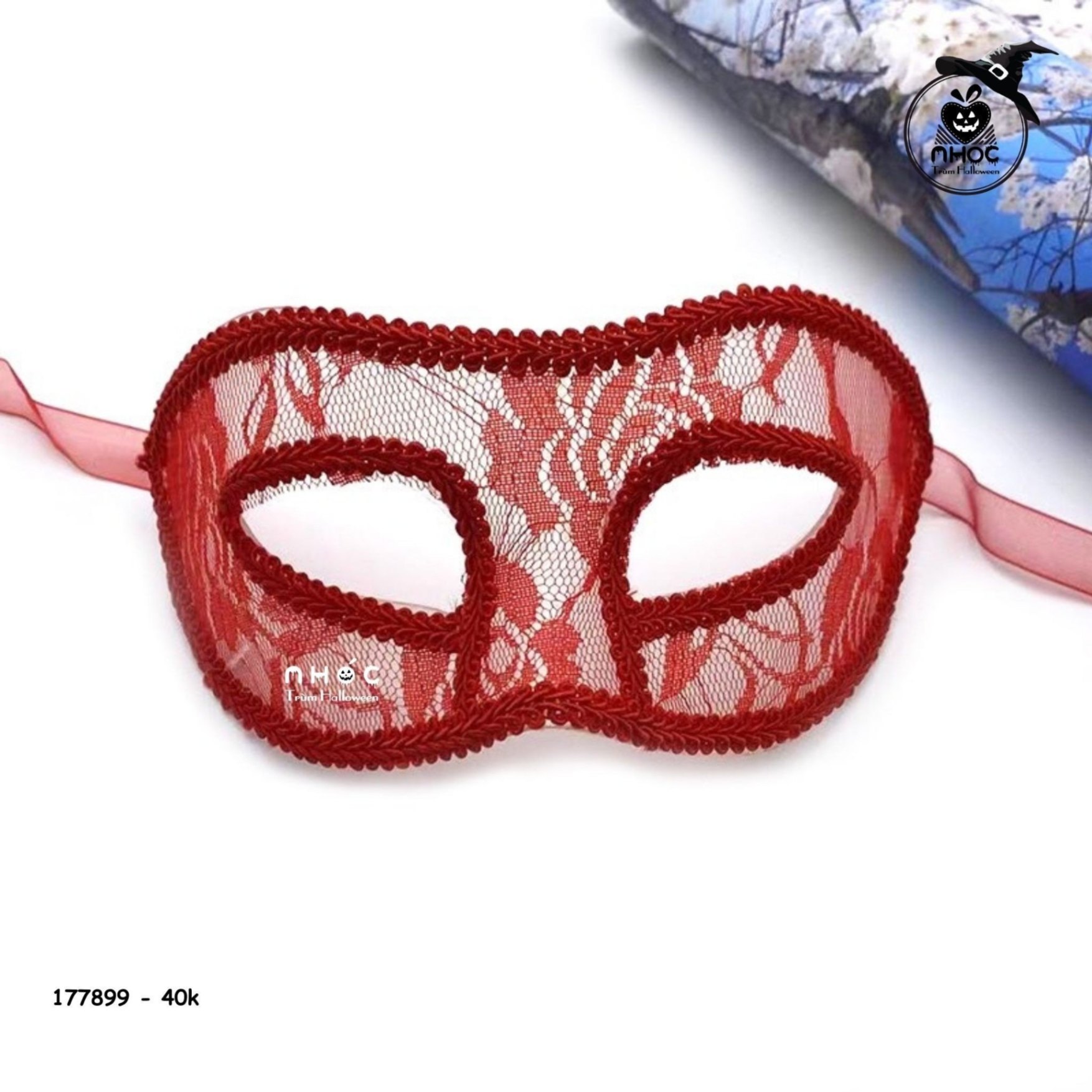 Mặt nạ ren trơn - Đỏ - 4001