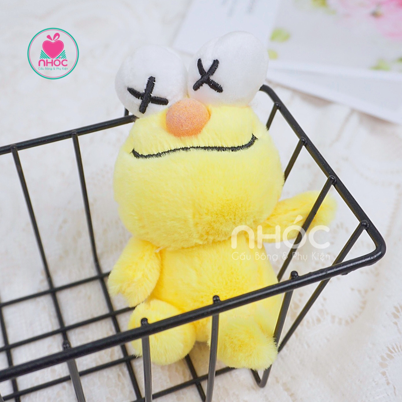 Móc khoá bông Ếch elmo kermit - Vàng - 7001
