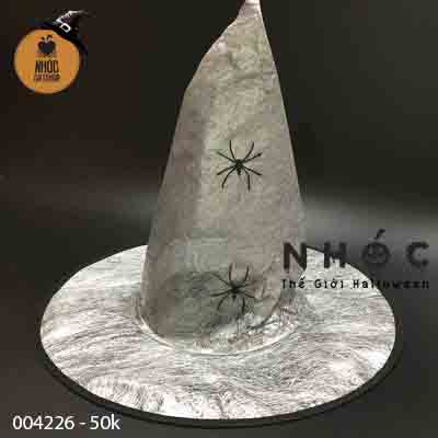 Mũ phù thủy tơ nhện - Bạc - 5001