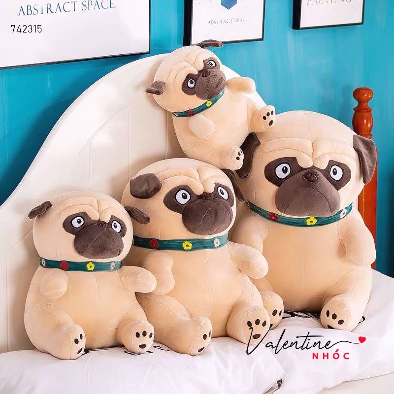 Thú bông Chó Pug lông mịn ngồi
