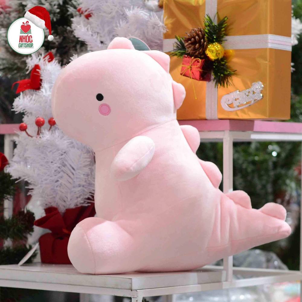 Thú bông khủng long má hồng lông mịn ngồi - Hồng - 50210