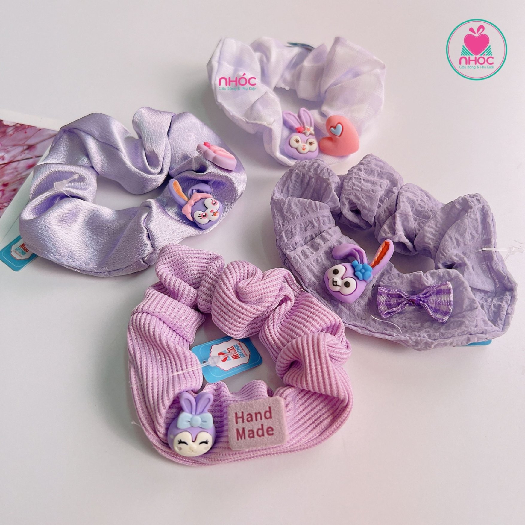 Cột tóc teen vải nhúng đính thỏ Rabbit - 2001