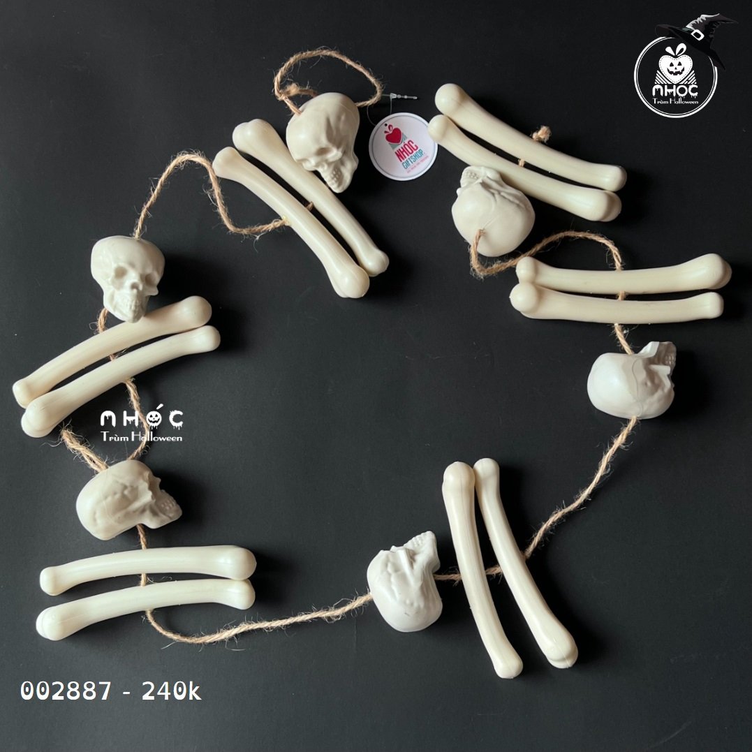 Dây trang trí đầu lâu nhựa xương đôi - 24001