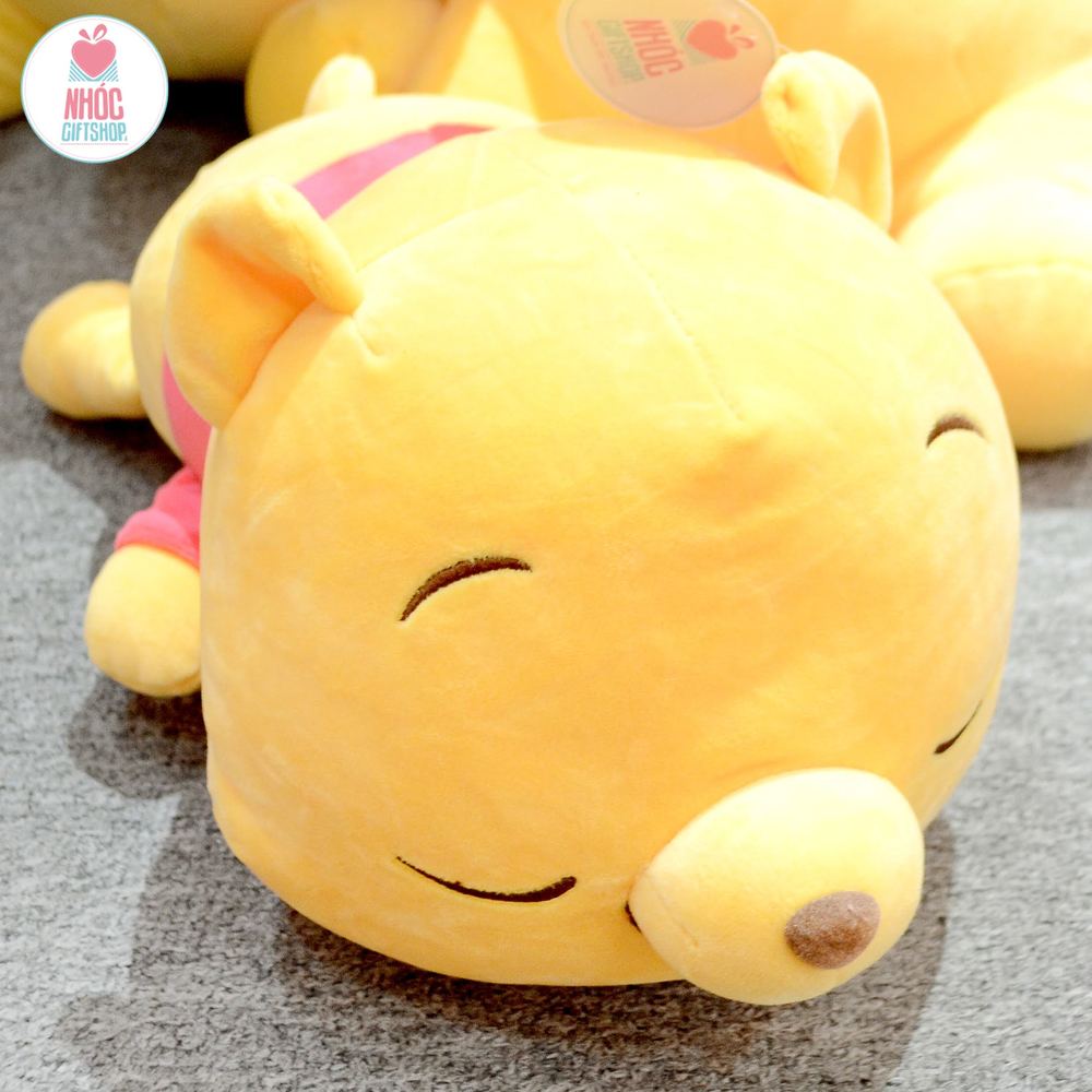 Thú bông gấu Pooh nằm lông mịn - Vàng - 40210