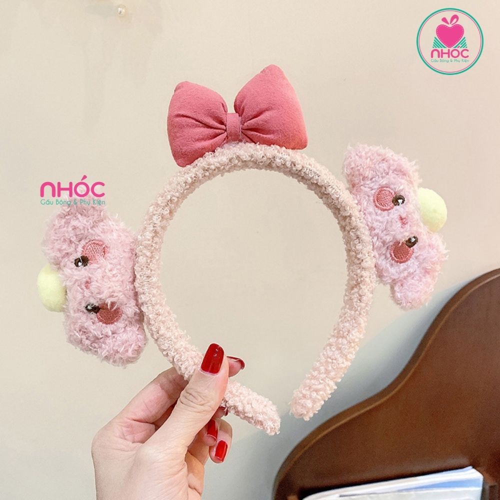 Băng đô kiểu thú Medoly đính nơ - Hồng - 7001