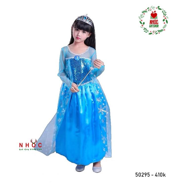 Đầm công chúa elsa combo phụ kiện - Size M - 90410