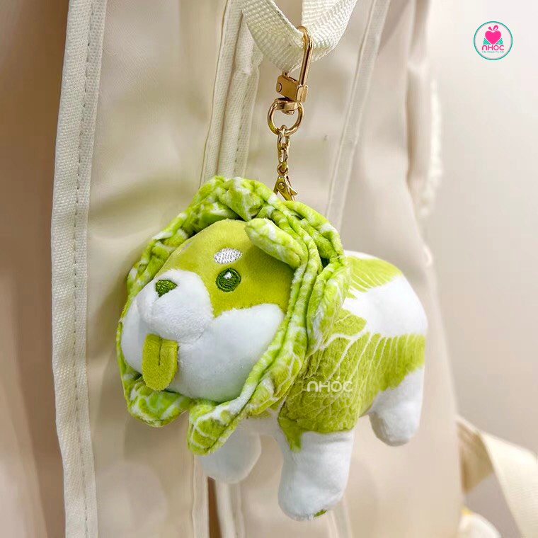 Móc khóa bông Chó shiba bắp cải đứng - 9501
