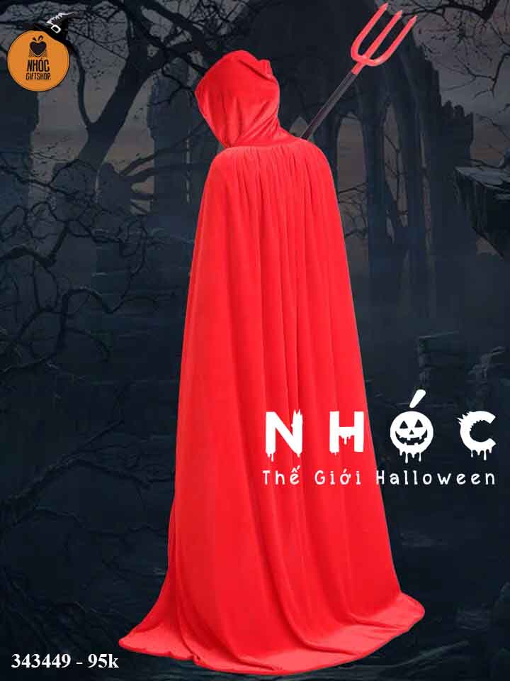 Aó choàng halloween dracula vải thun đỏ - 8095