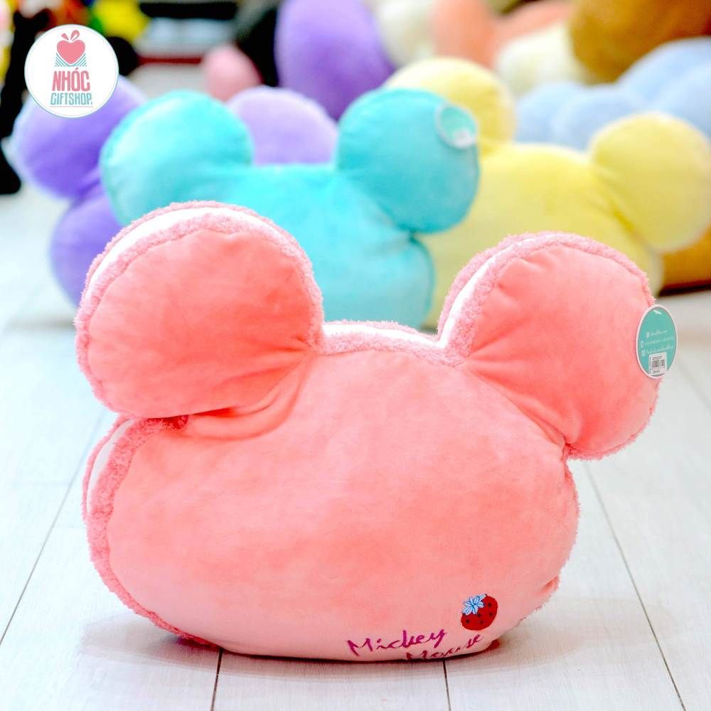 Gối bông chuột mickey thêu trái cây lông mịn - Vàng - 40260