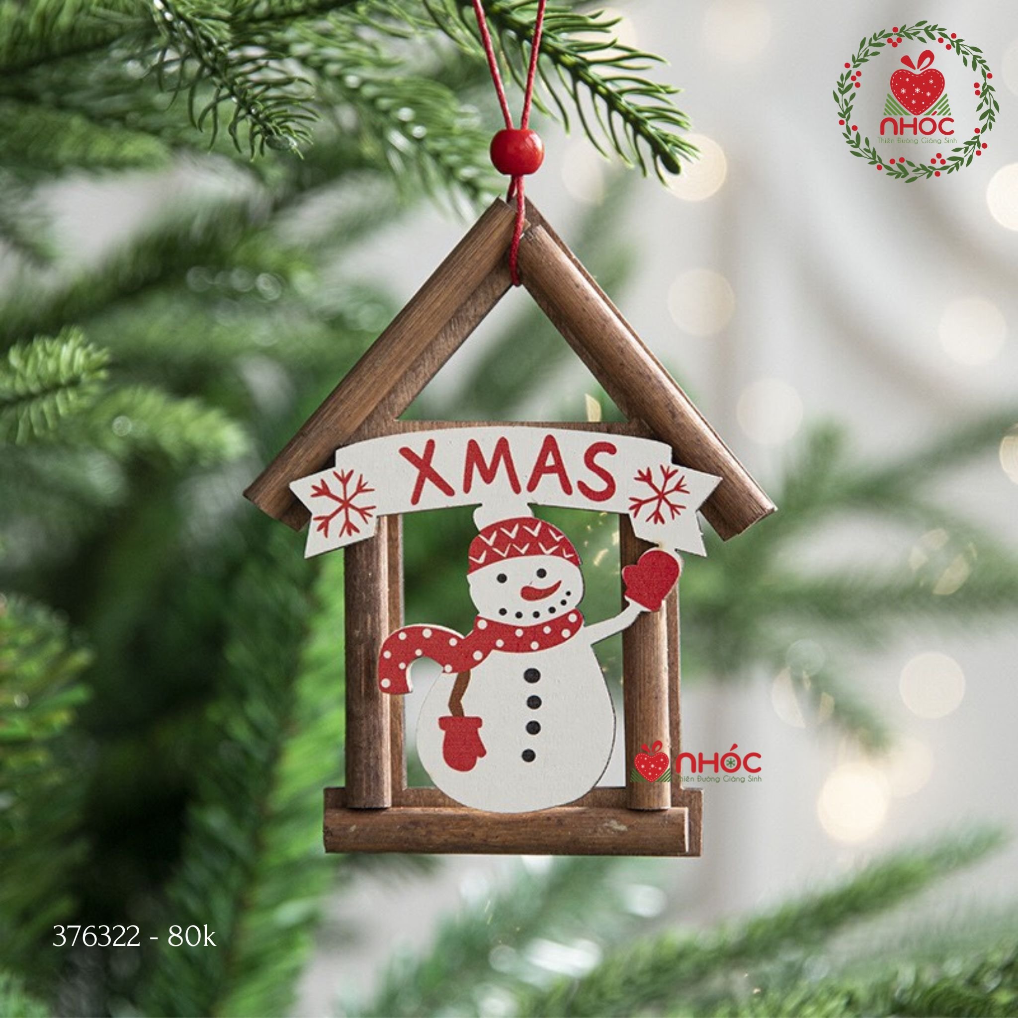 Phụ kiện trang trí Noel nhà gỗ - Người tuyết - 8001