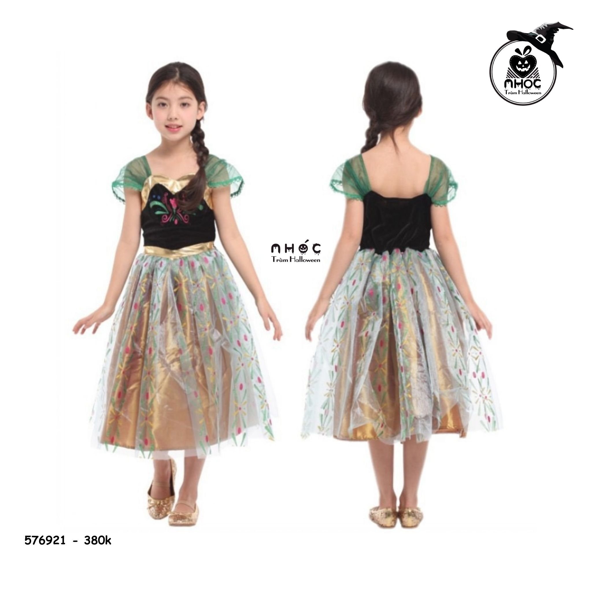Đầm công chúa anna vải voan in hoa văn - Size M - 70380