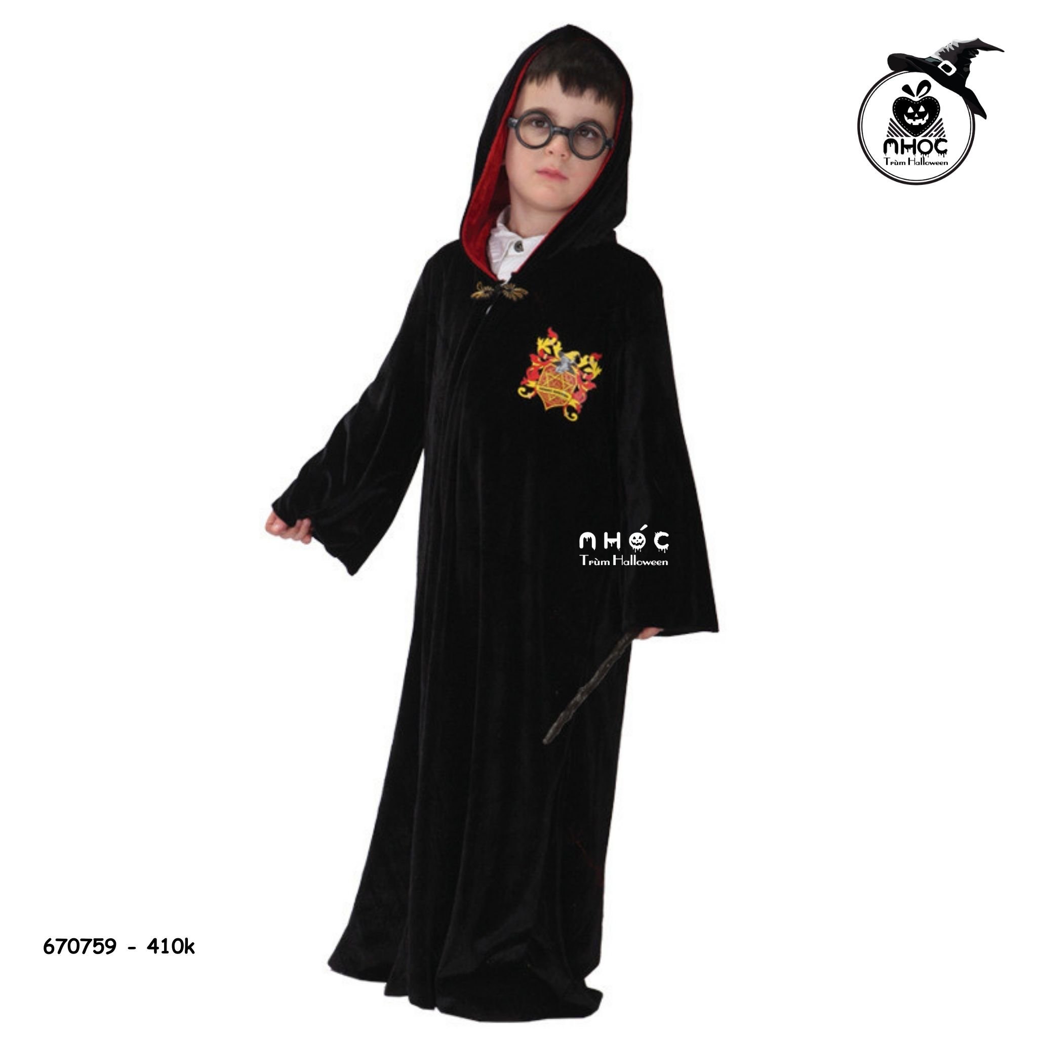 Áo choàng Harry Potter Mysterious Magician combo kính - Size L - 130410