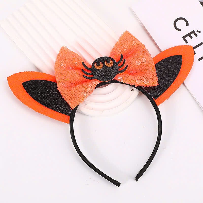 Cài tóc Halloween kiểu tai đính nơ - Nhện - 7001
