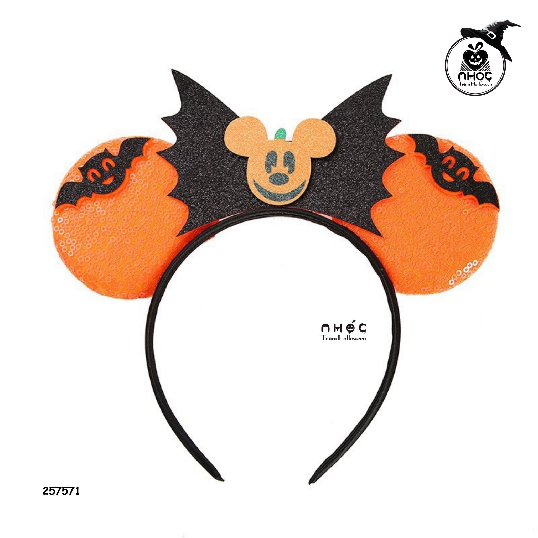 Cài tóc Halloween kiểu tai đính nơ - Mickey - 7001