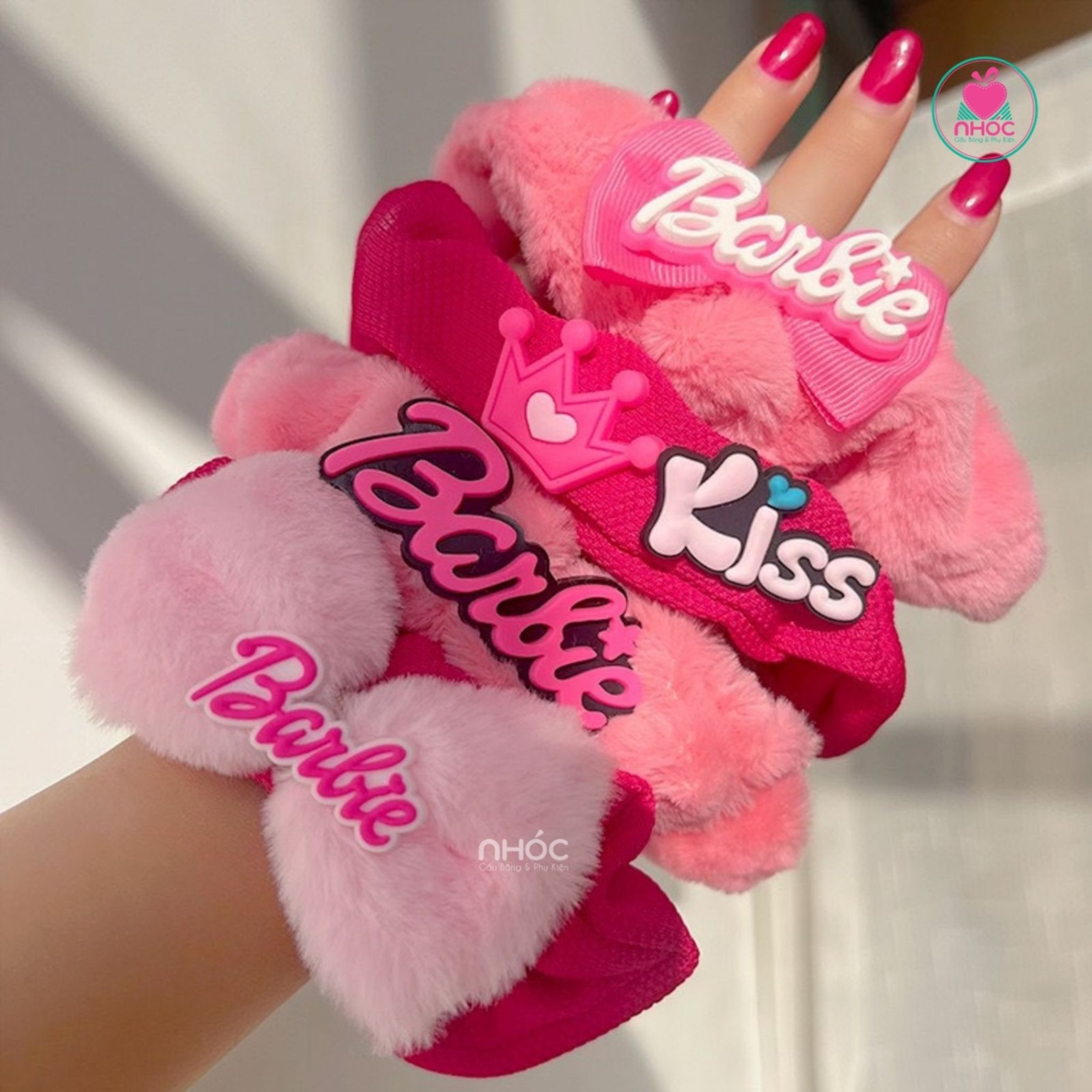 Cột tóc teen vải lông barbie - 3001