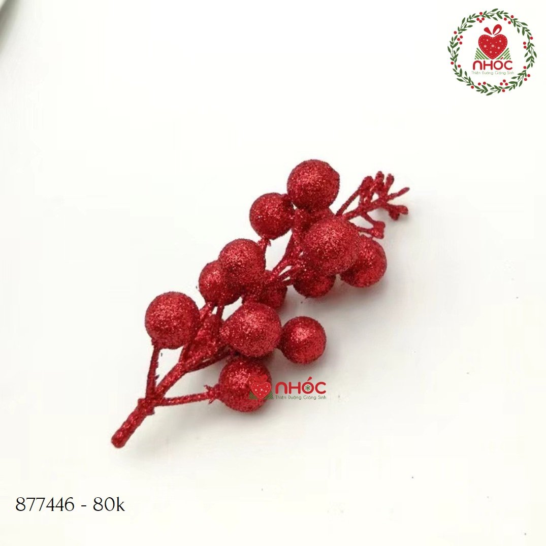 Phụ kiện trang trí noel cành cherry - Đỏ - 4080