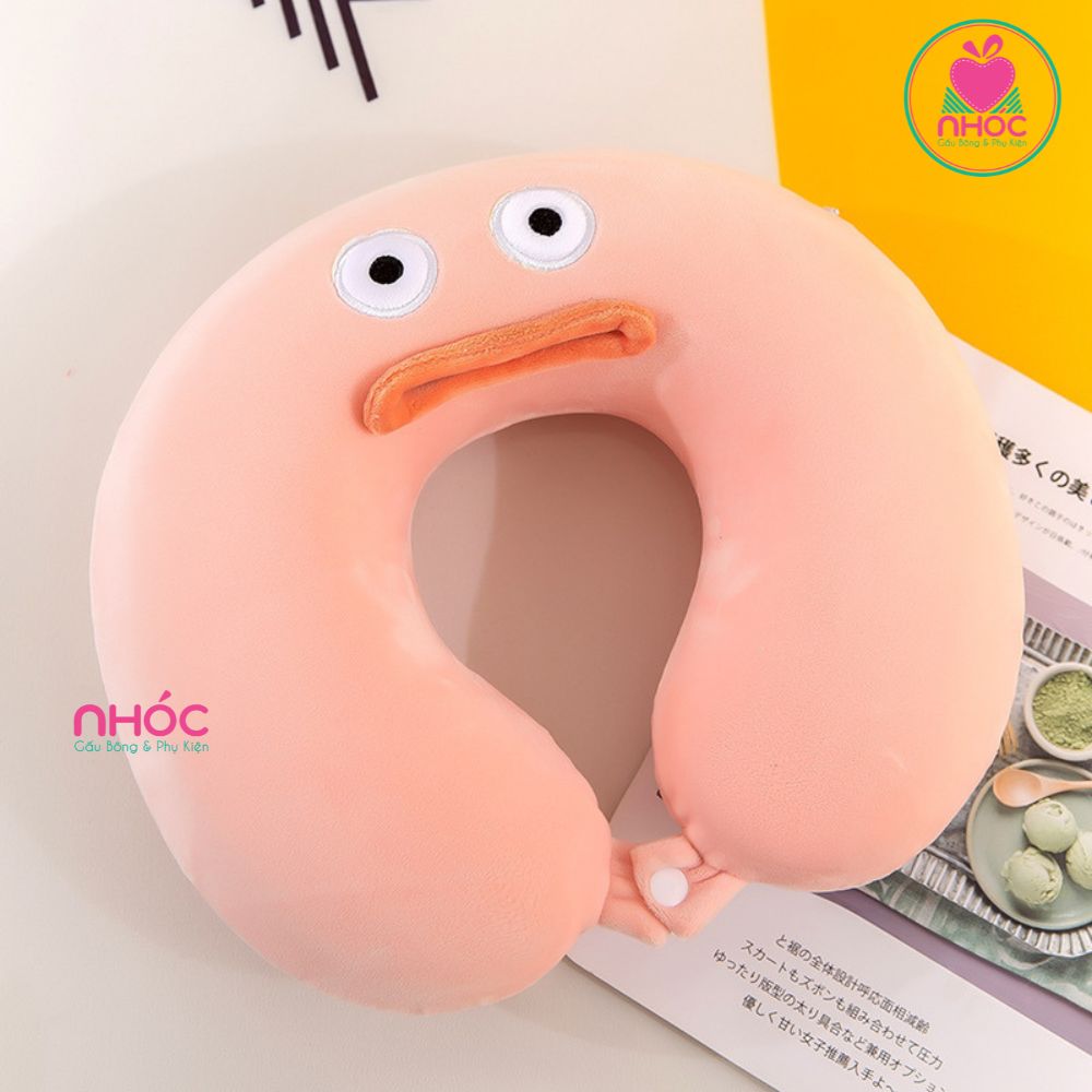 Gối kê cổ cao su non Vịt Lala - Hồng - 16001