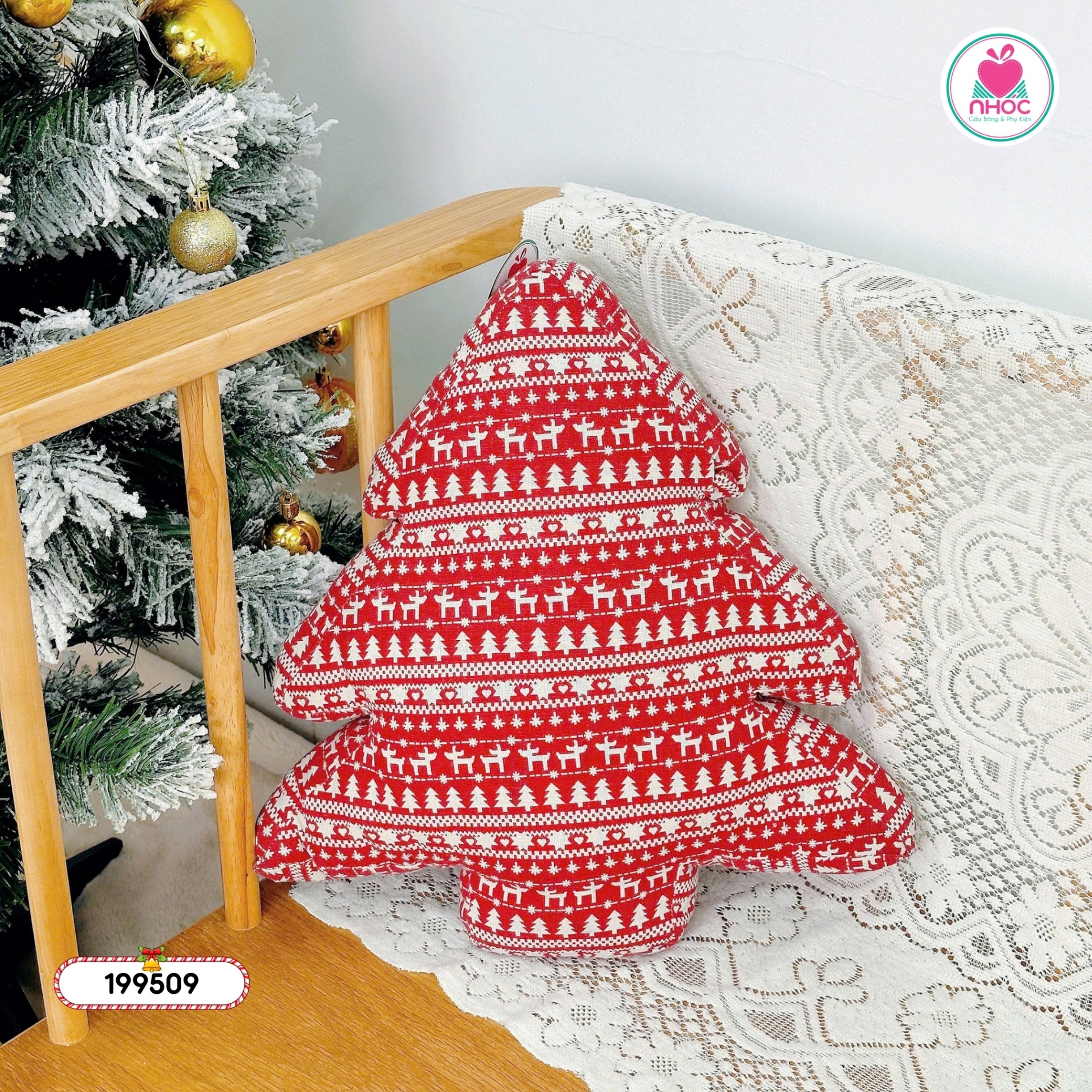 Gối bông noel cây thông - Xanh lá cây - 45280