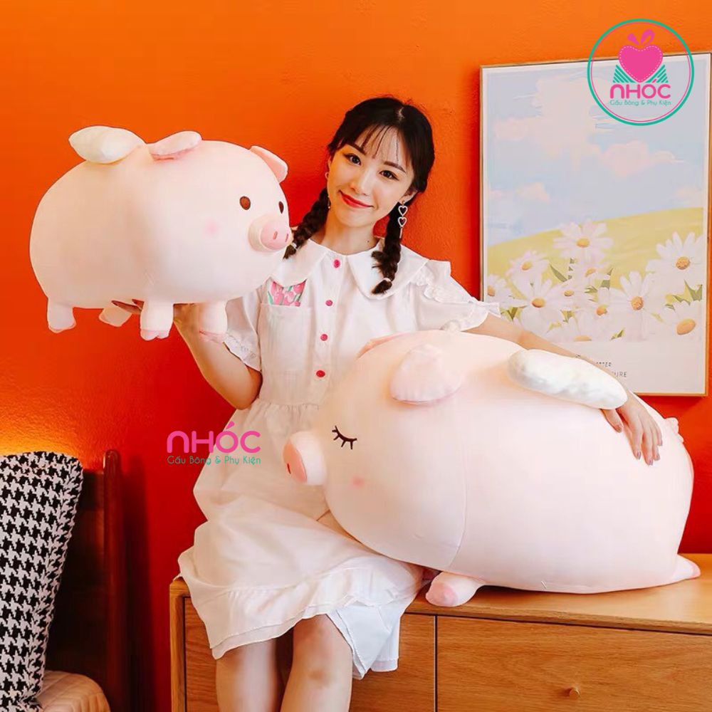 Thú bông Heo ú cánh thiên thần lông mịn - Hồng - 70440