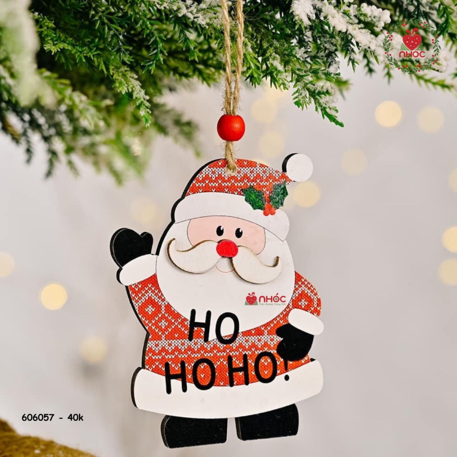 Phụ kiện trang trí Noel gỗ - Ông già Noel - 4001