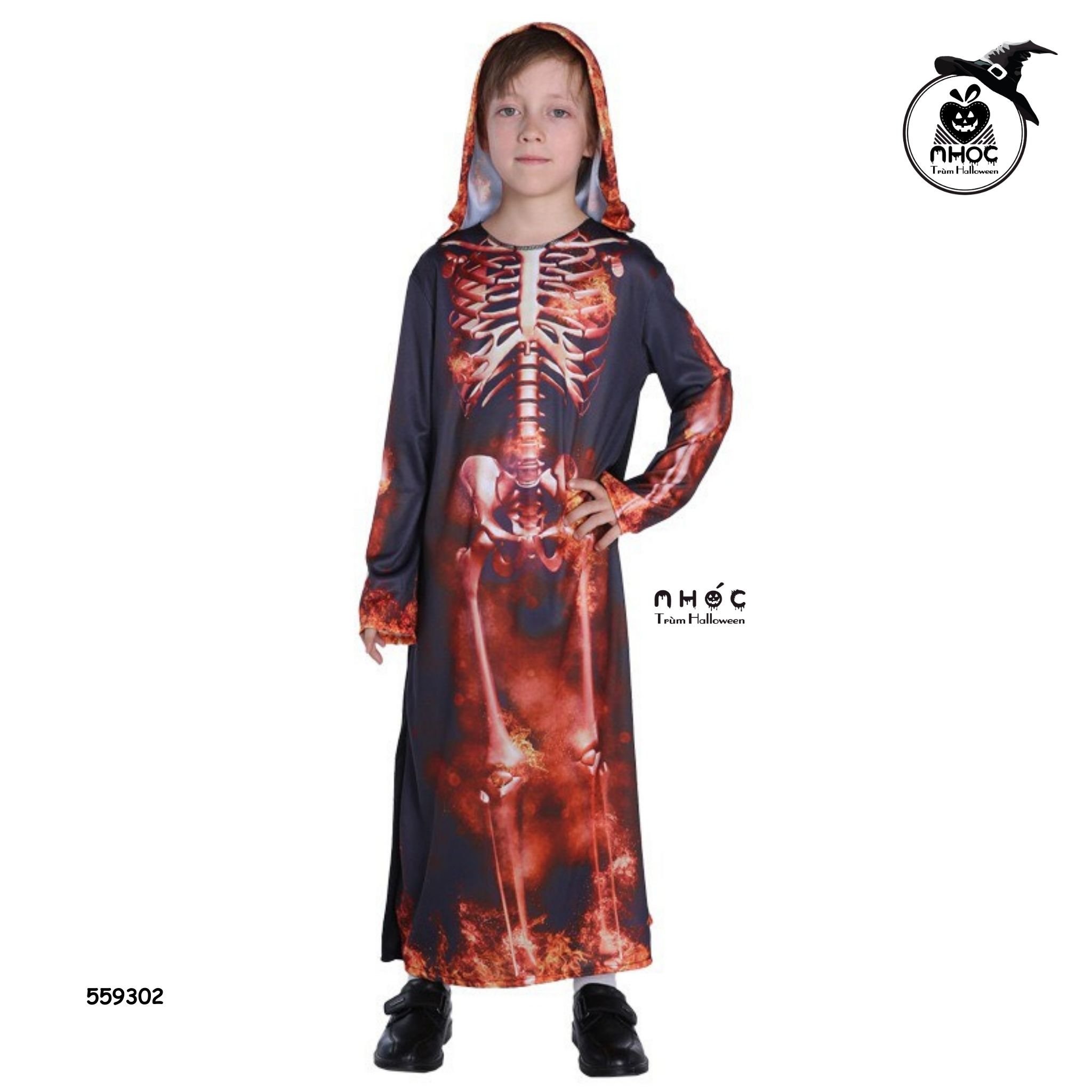 Aó halloween ma in xương 3D combo nón - 42001 - XL